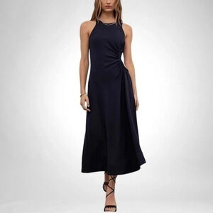 Moon River Emmy Navy Side Cut-Out Maxi Length Dress SIZE MEDIUM NEW